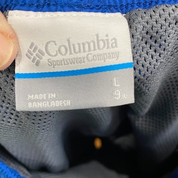 Columbia men's L, royal blue swim trunks/shorts with mesh liner + elastic waist. - Picture 6 of 7